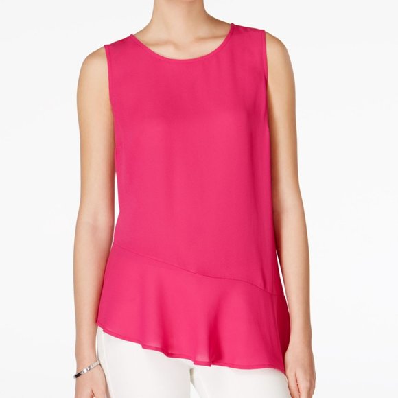 Maison Jules Singapore Asymmetrical Peplum Top - Picture 1 of 7